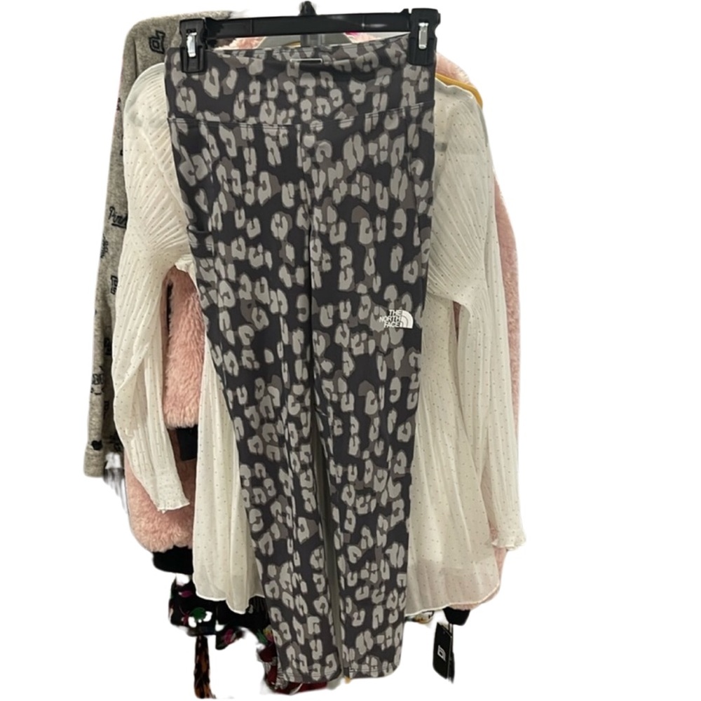 The North Face Flashdry leggings Medium 10/12 Cheetan Animal Print Compression‎